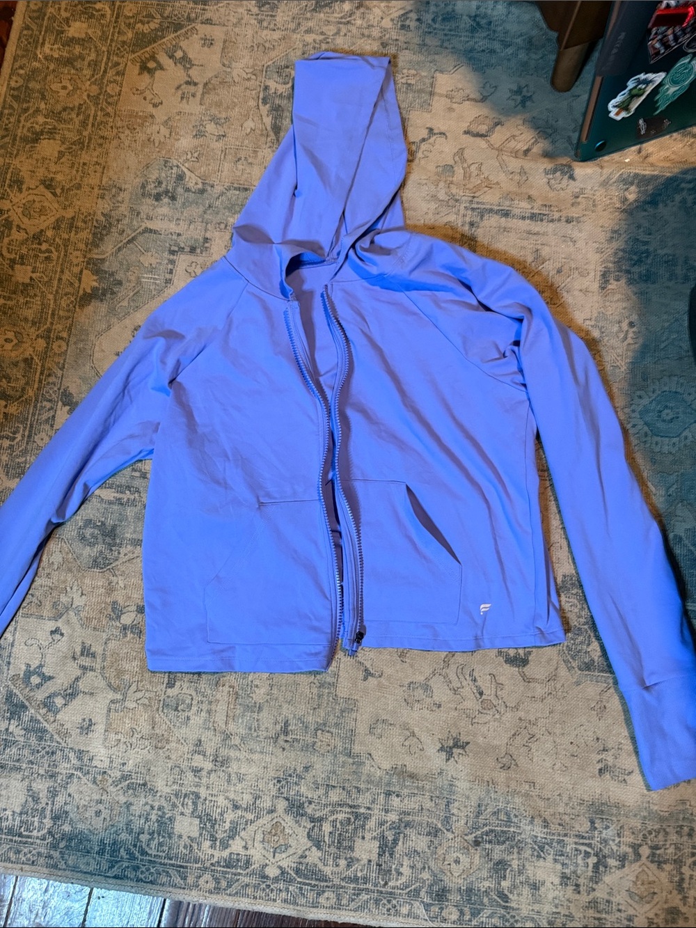 Fabletics Lavender Hooded Zip Utility Jacket